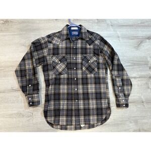 Vintage Pendleton High Grade Western Wear Plaid‎ Wool Shirt Mens Medium